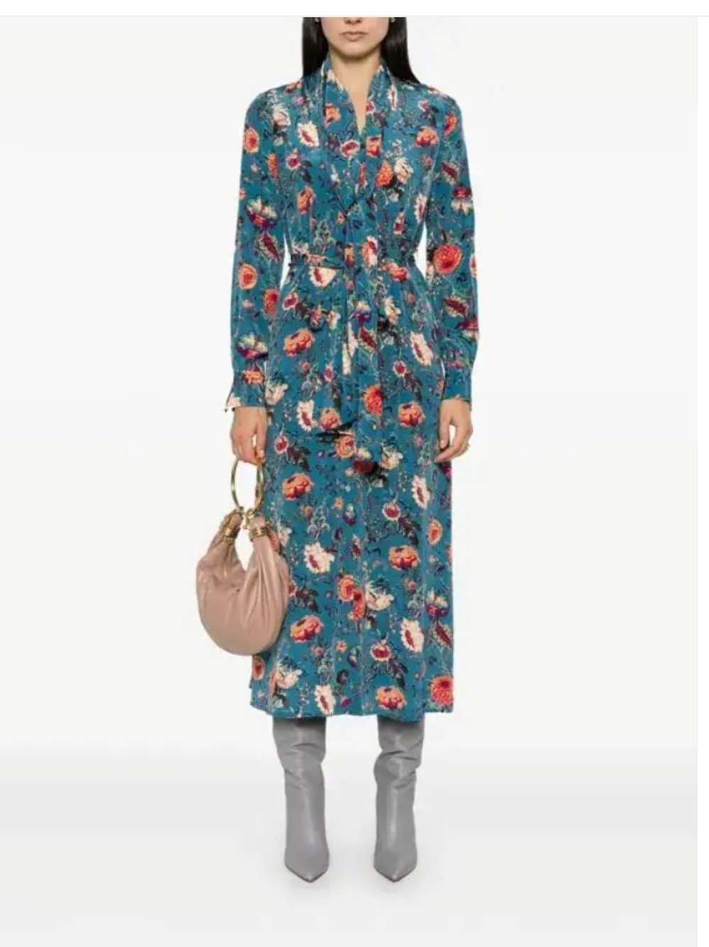 Ulla Johnson Anisa Floral Silk Midi Dress Size  10